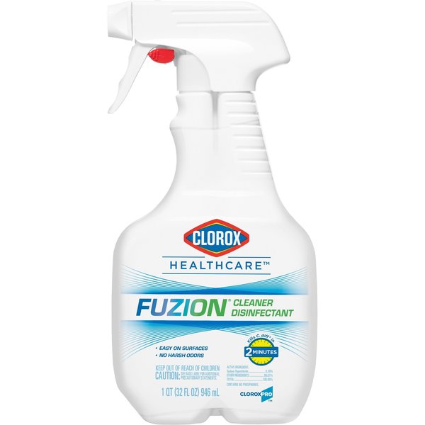 Clorox Fuzion Cleaner Disinfectant, 32 fl oz (1 quart) Bottle, Translucent, 9 PK CLO31478CT